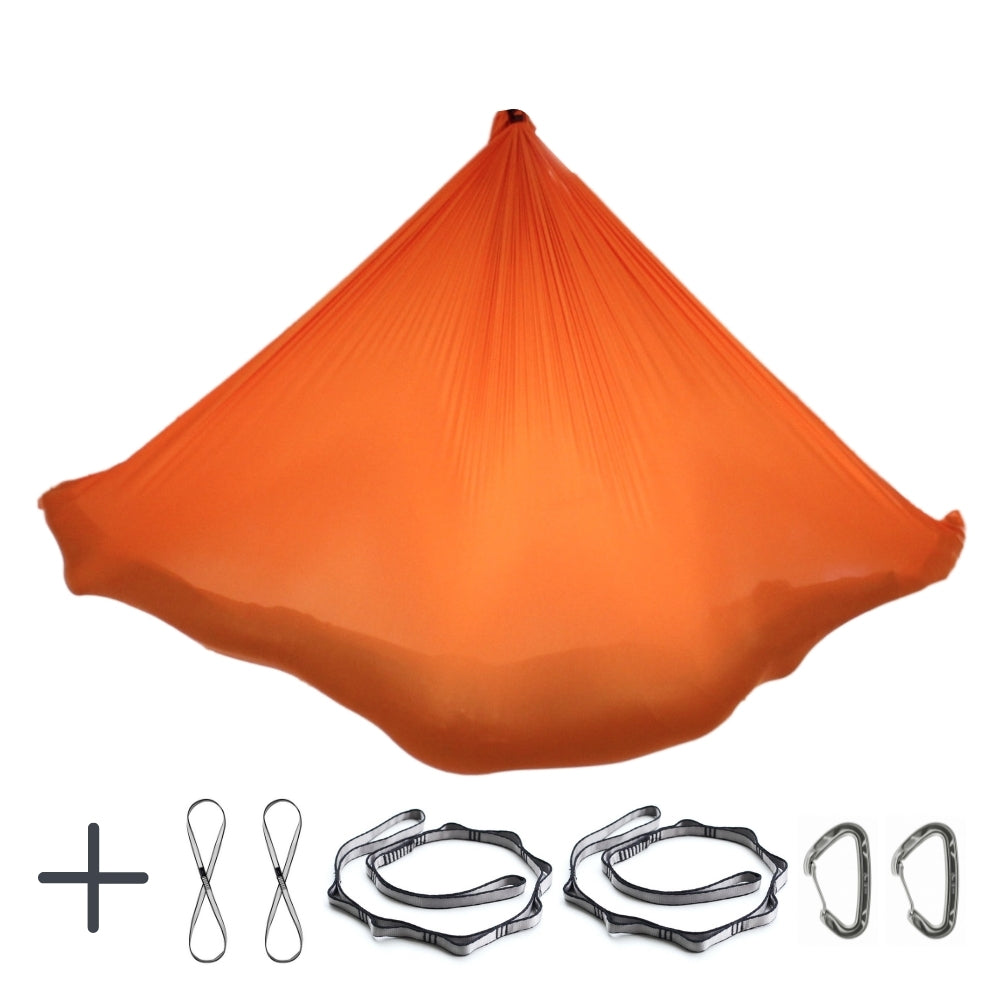  Aerial Yoga Tuch inklusive Zubehör in Orange vom Testsieger Yogalaxy