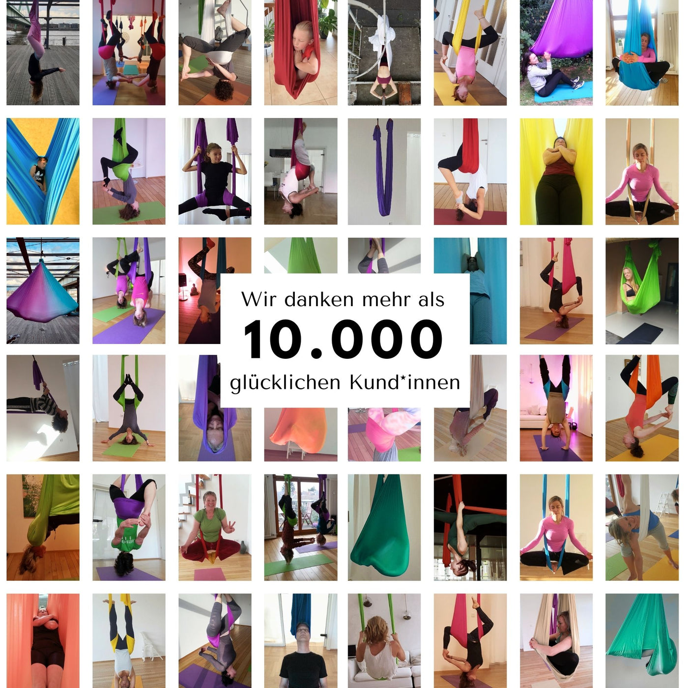 Aerial Yoga Tuch - Grün marmoriert - dehnbar in Breite und Länge