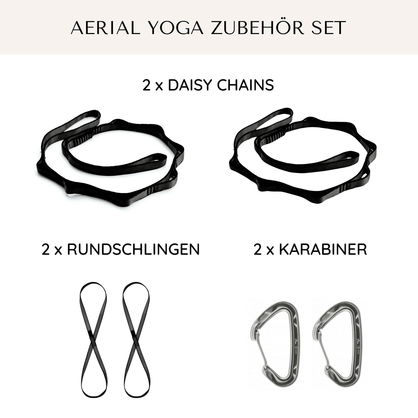 Aerial Yoga Zubehör Set, 6-teilig, inkl. Anleitung