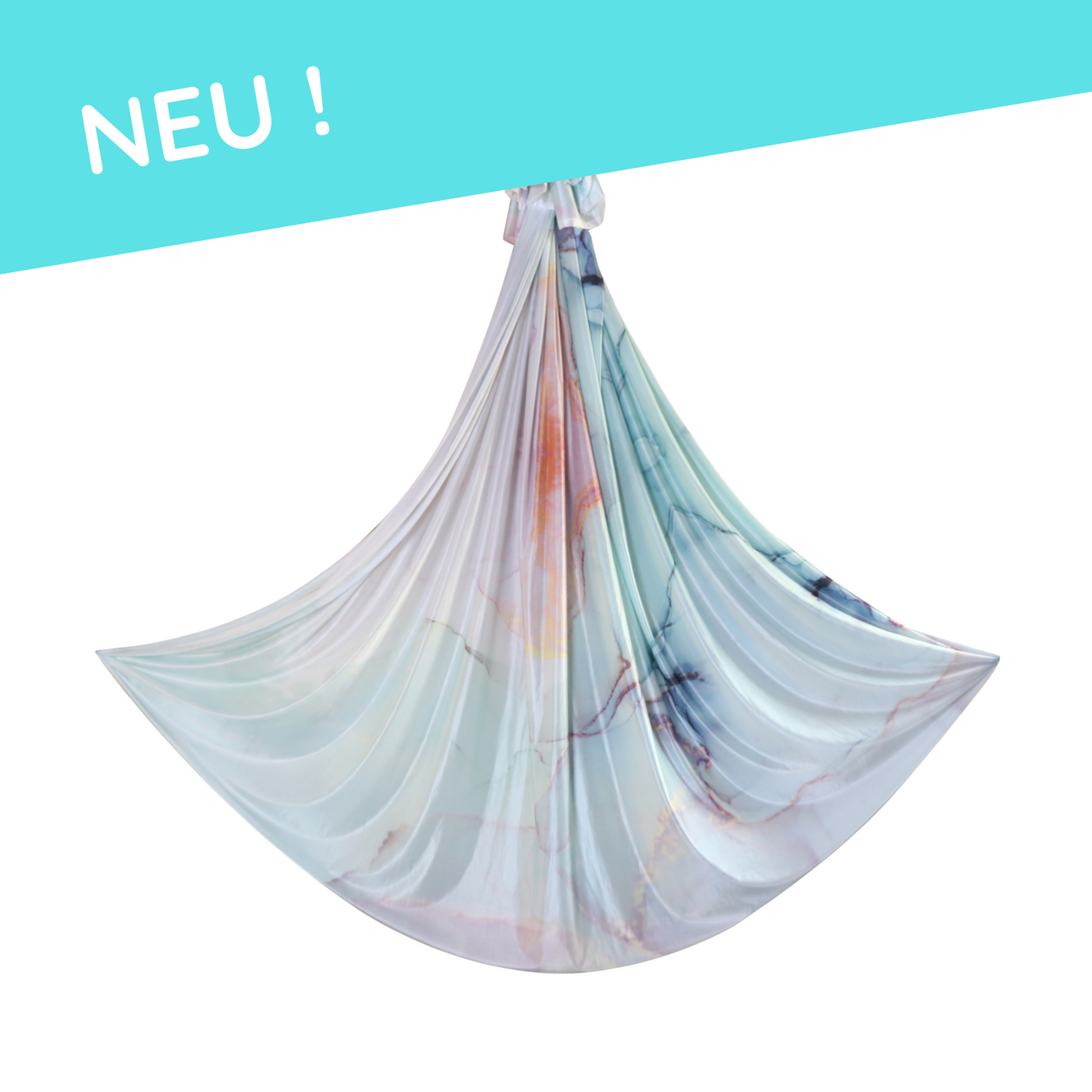 Aerial Yoga Hammock - Green Marbled - stretchable in width and length