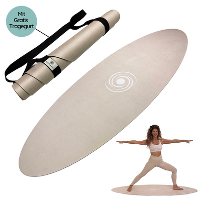 Ovale Yogamatte in Beige von Yogalaxy