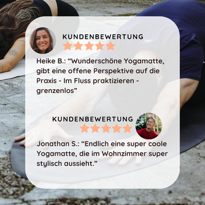 Kundenbewertung zur ovalen Yogamatte in Schwarz von Yogalaxy