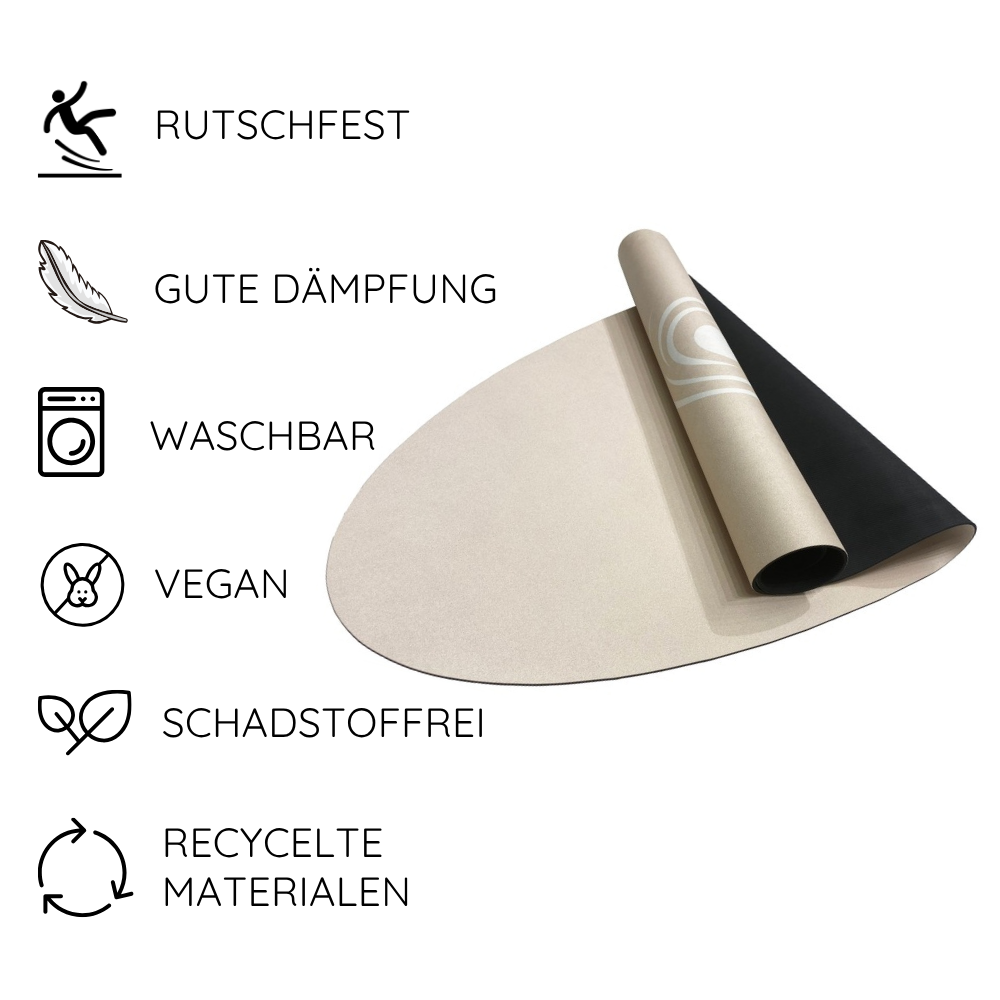 Yogalaxy Yogamatte mit Beschreibungen Beige