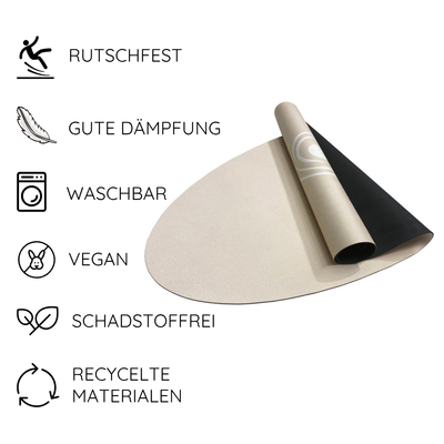 Yogalaxy Yogamatte mit Beschreibungen Beige