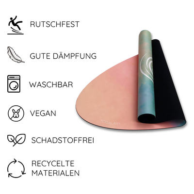 Yogalaxy Yogamatte mit Beschreibungen Sunset Surfer