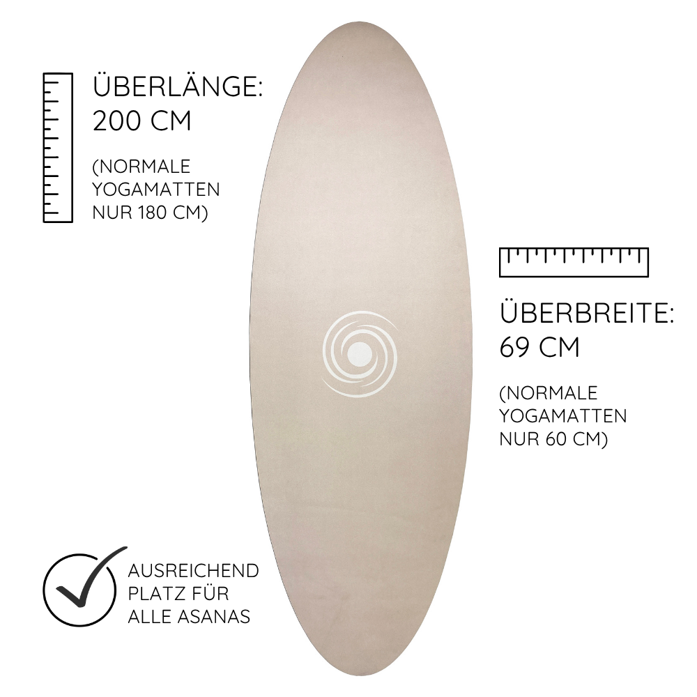 Yogalaxy Yogamatte mit Länge Breite Beige