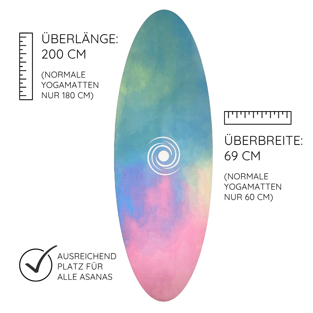 Yogalaxy Yogamatte mit Länge Breite Rainbow