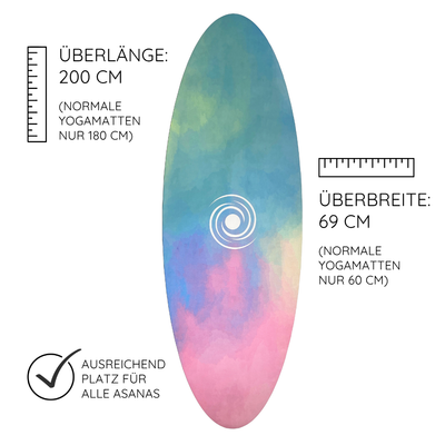 Yogalaxy Yogamatte mit Länge Breite Rainbow