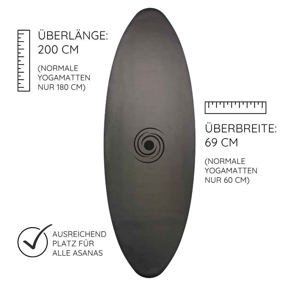 Yogalaxy Yogamatte mit Länge Breite Schwarz