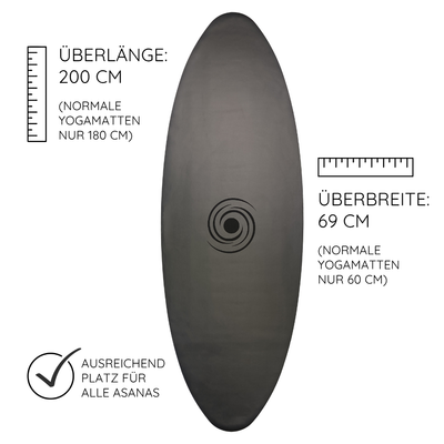 Yogalaxy Yogamatte mit Länge Breite Schwarz