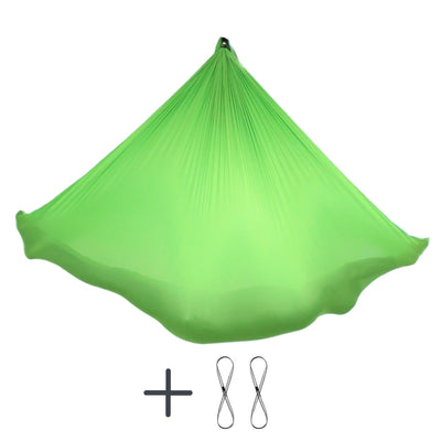 Aerial Yoga Tuch in Grün mit 2 Rundschlingen von Yogalaxy