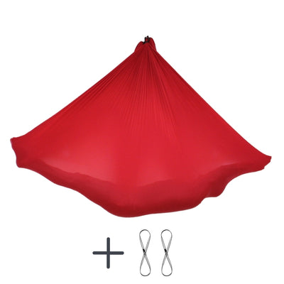 Aerial Yoga Tuch mit 2 Rundschlingen in Rot von Yogalaxy