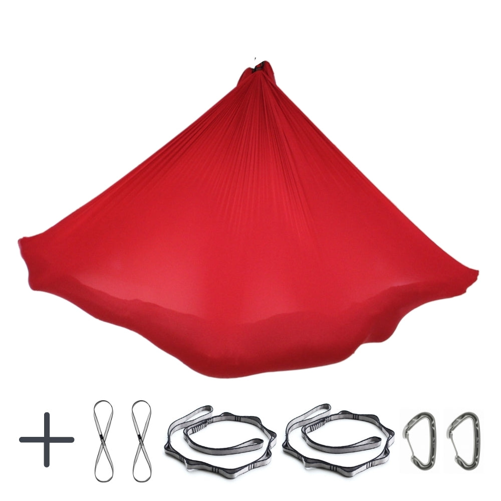 Aerial Yoga Tuch mit Zubehör in Rot von Yogalaxy