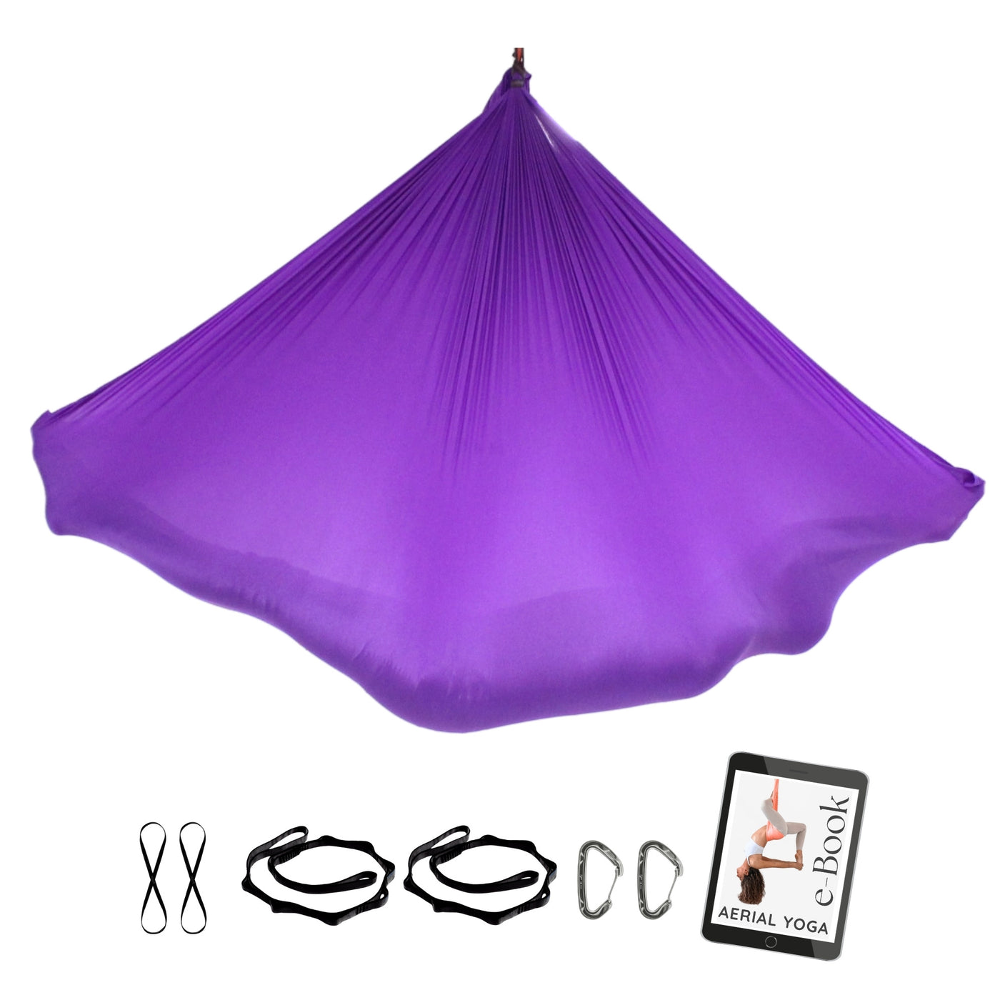 Aerial Yoga Tuch in Lila von Yogalaxy mit Zubehör