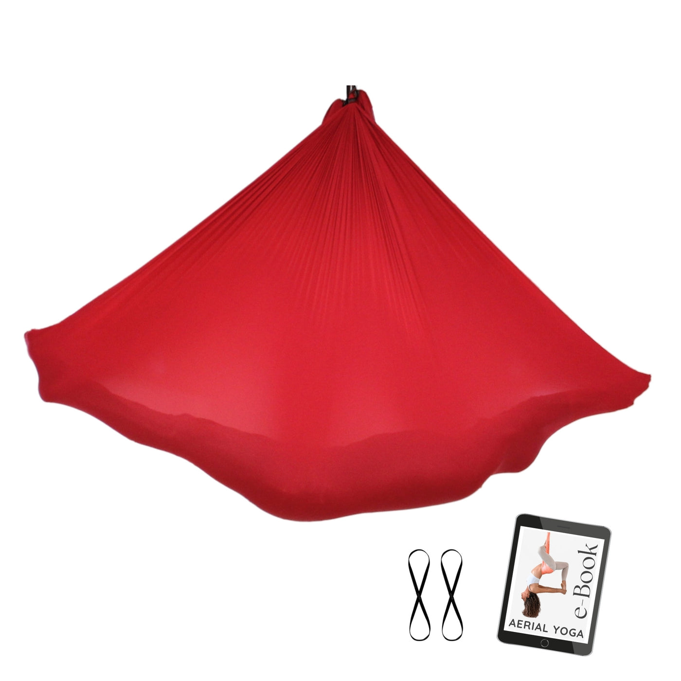 Aerial Yoga Tuch mit 2 Rundschlingen in Rot von Yogalaxy