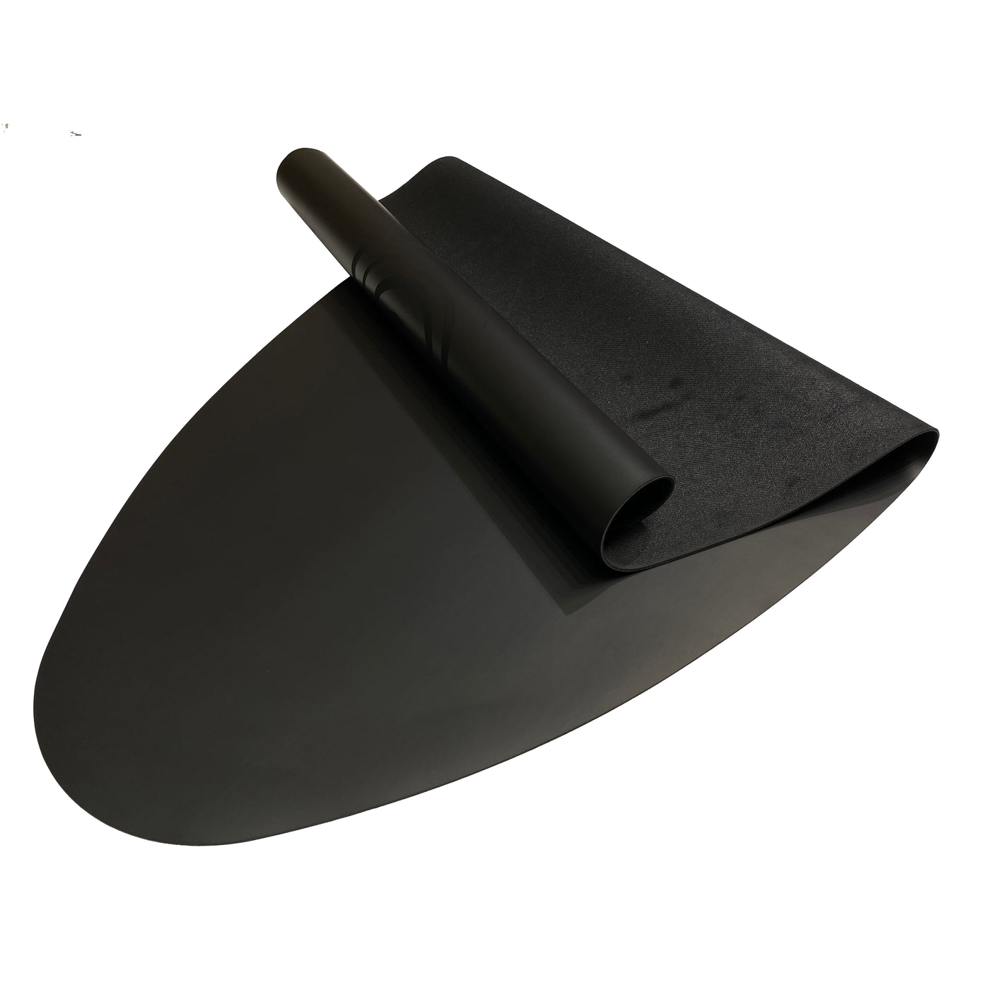 Ovale Yogamatte in Schwarz von Yogalaxy mit Unterseite aus Gummi